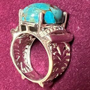 Karis Turquoise Women's Ring with crystals Size 7
